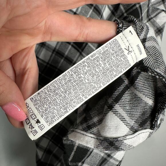 Forever 21 Women's Black and White Plaid Cami Lace Mini Dress Size Small - Picture 5 of 7